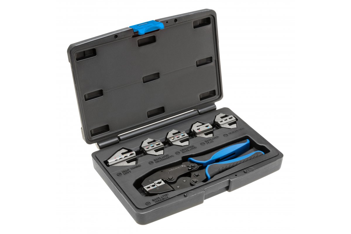 Krimp kliješta s promjenjivim nastavcima, 7-dijelni