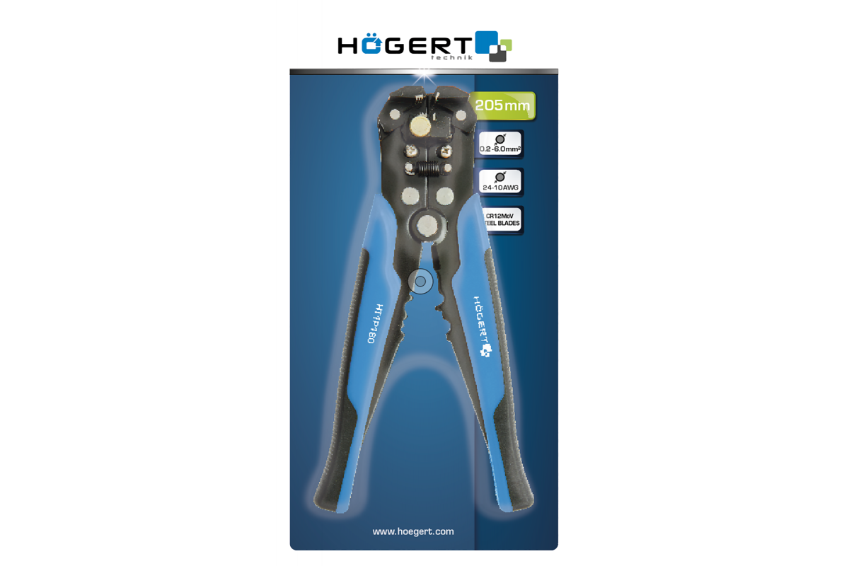 Krimp kliješta za automatsko skidanje izolacije, 205 mm, 0,2-6 m