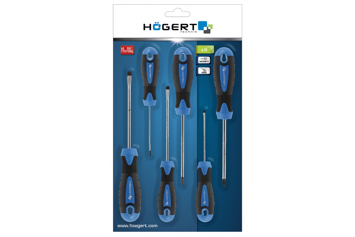 Set odvijača križni/ravni, 6-dijelni, S2